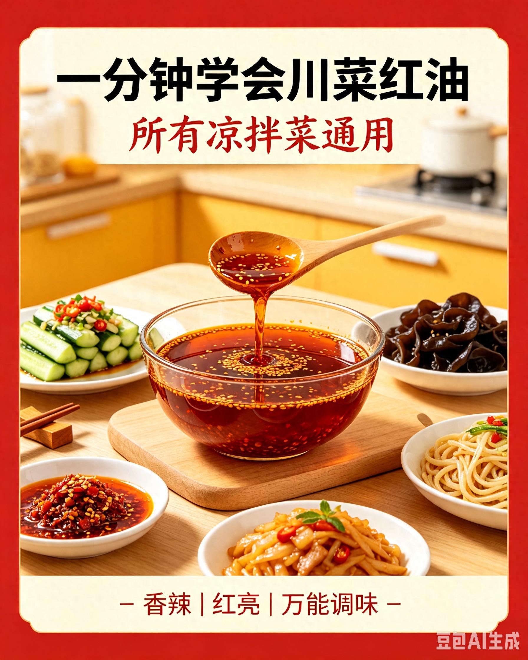 一分钟学会川菜红油，所有凉拌菜通用