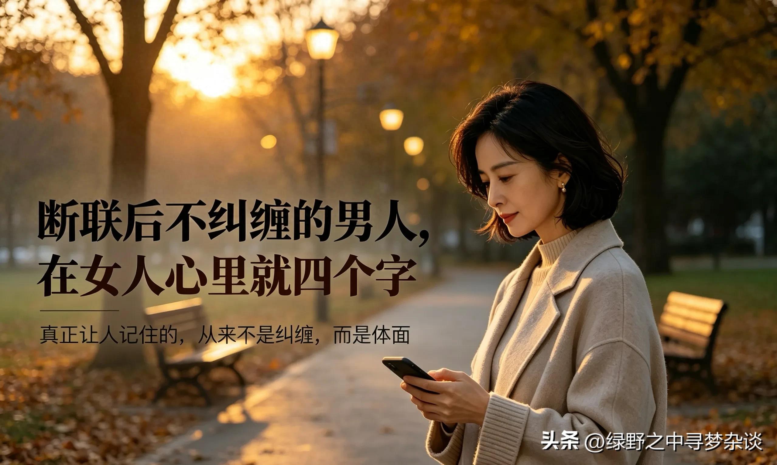 断联后不纠缠的男人，在女人心里就四个字